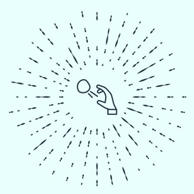 Siyah çizgi Hooligan gri arka planda izole edilmiş küçük taşlar vuruyor. Göstericiyim. Soyut çember rastgele noktalar. Vektör.