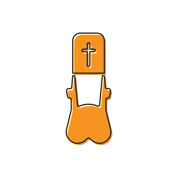 Orange Priest Ikon Isolerad Vit Bakgrund Vektor Illustration — Stock vektor