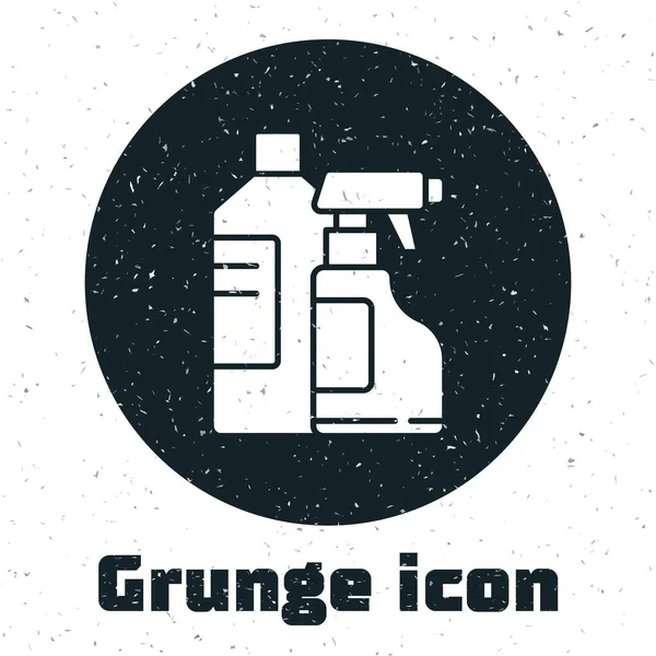 Grunge Botellas Plástico Para Detergente Lavandería Lejía Líquido Para Lavar — Vector de stock