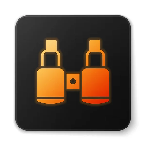 Orangefarbenes Leuchtendes Fernglas Symbol Auf Weißem Hintergrund Softwarezeichen Finden Symbol — Stockvektor