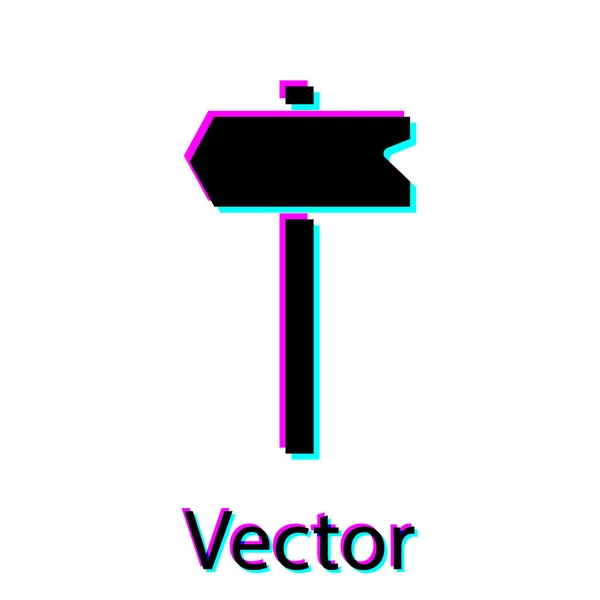 Černá Dopravní Značka Ikona Ukazatele Izolovaná Bílém Pozadí Symbol Ukazatele — Stockový vektor