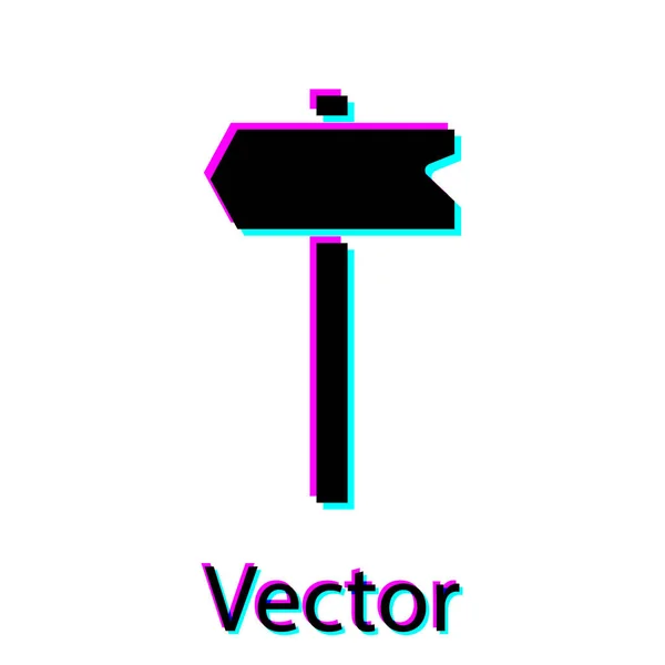 Señal Tráfico Black Road Icono Señal Aislado Sobre Fondo Blanco — Vector de stock