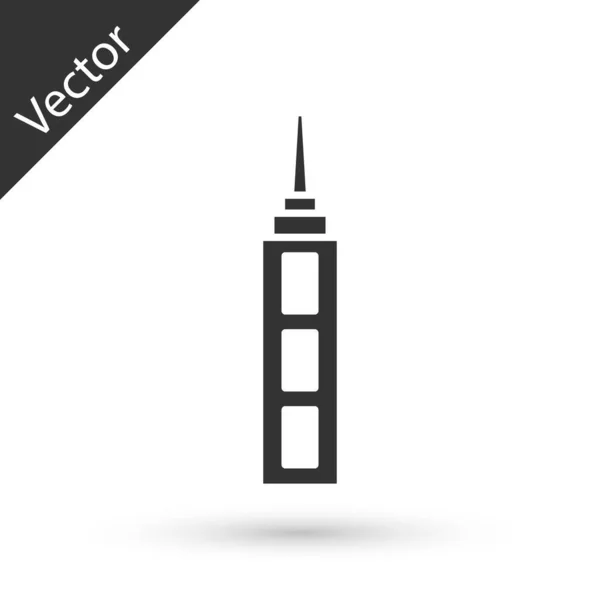 Graues Wolkenkratzer Symbol Isoliert Auf Weißem Hintergrund Metropolis Architektur Panoramalandschaft — Stockvektor