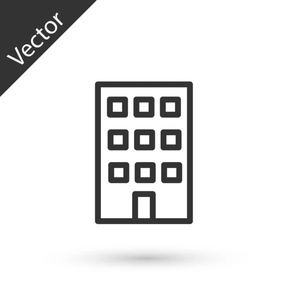 Icono Grey House Aislado Sobre Fondo Blanco Símbolo Casero Vector — Vector de stock