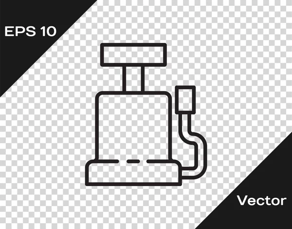 Línea Negra Icono Bomba Aire Del Coche Aislado Sobre Fondo — Vector de stock