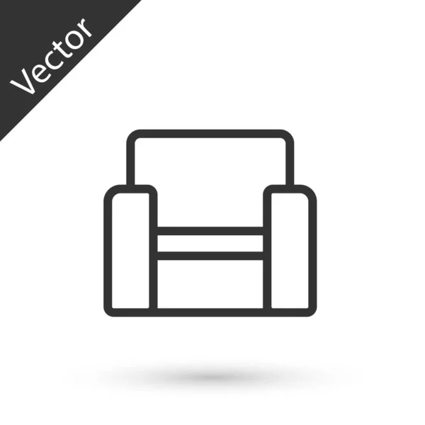 Icono Silla Cinema Línea Gris Aislado Sobre Fondo Blanco Vector — Vector de stock