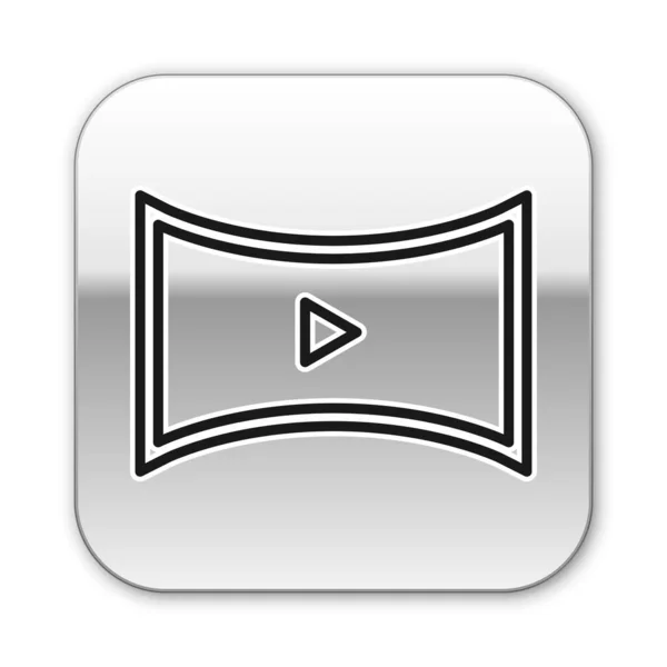 Чорна Лінія Онлайн Гра Відео Значок Ізольовано Білому Тлі Фільм — стоковий вектор