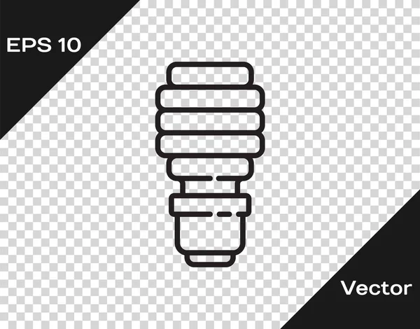 Ligne Noire Ampoule Led Icône Isolée Sur Fond Transparent Ampoule — Image vectorielle