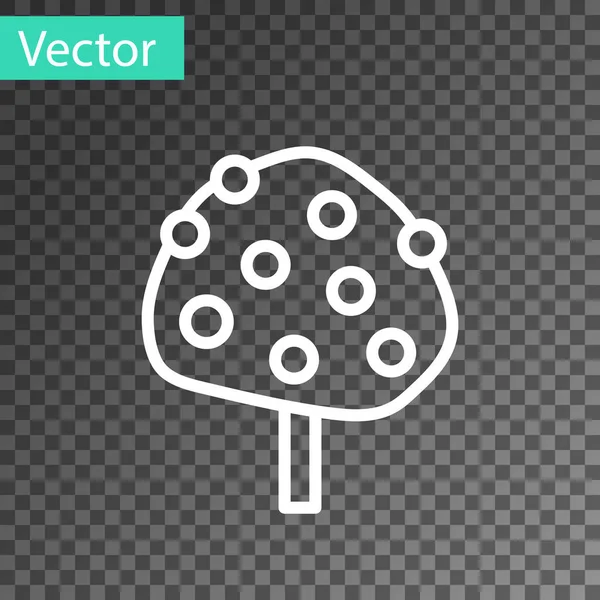 Linha Branca Árvore Laranja Com Ícone Frutas Isolado Fundo Transparente — Vetor de Stock