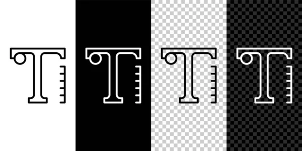 Zeile Text Symbol Isoliert Auf Schwarzem Und Weißem Hintergrund Setzen — Stockvektor