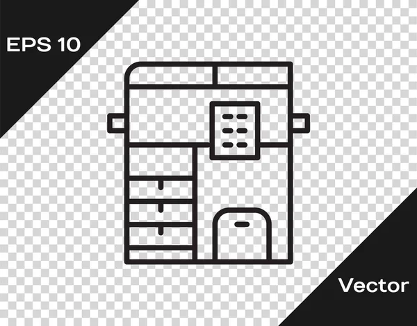 Ligne Noire Imprimante Multifonction Office Icône Machine Copier Isolée Sur — Image vectorielle