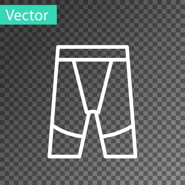 Weiße Linie Fahrradhose Symbol Isoliert Auf Transparentem Hintergrund Vektor — Stockvektor