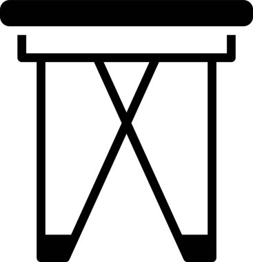 Siyah Kamp portatif katlanabilir sandalye simgesi beyaz arkaplanda izole edildi. Dinlen ve rahatla. Balık koltuğu. Vektör.