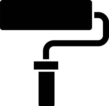 Beyaz arkaplanda siyah boya fırça ikonu izole edildi. Vektör.