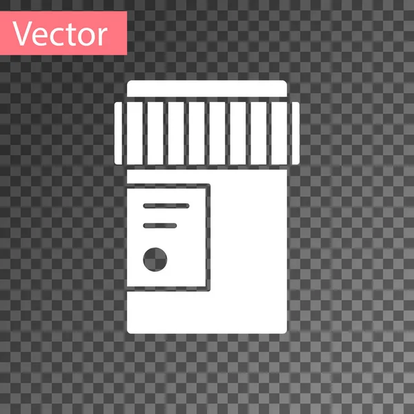 Weiße Medizinische Flasche Mit Marihuana Oder Cannabisblatt Symbol Auf Transparentem — Stockvektor