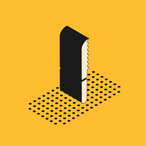 Icono Cuchillo Pan Isométrico Aislado Sobre Fondo Amarillo Símbolo Cubertería — Vector de stock