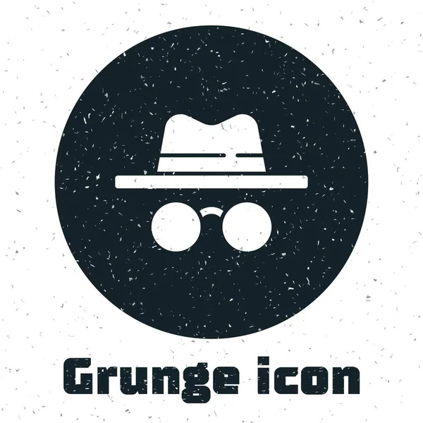 Grunge隐名模式图标隔离在白色背景 单色复古绘画 — 图库矢量图片