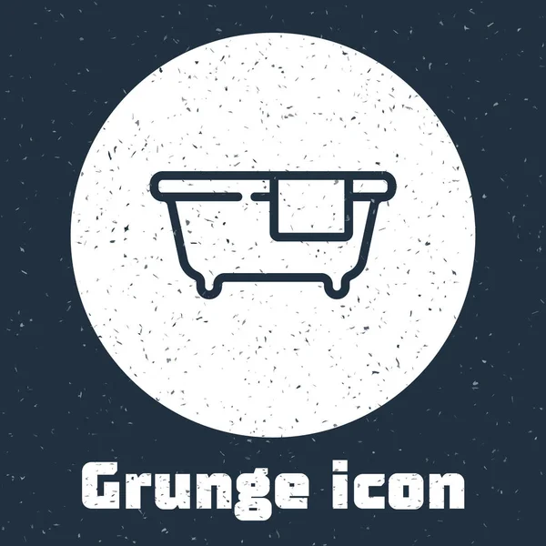 Línea Grunge Icono Bañera Aislado Sobre Fondo Gris Dibujo Vintage — Vector de stock