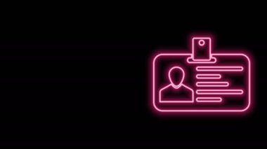 Parlayan neon hattı kimlik tanımlama simgesi siyah arkaplanda izole edildi. Sunum için, şirketin kimliği için, reklam için kullanılabilir. 4K Video hareketli grafik canlandırması
