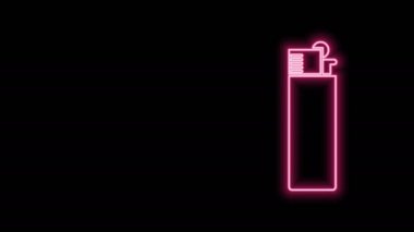 Parlayan neon hattı Aydınlık simgesi siyah arkaplanda izole edildi. 4K Video hareketli grafik canlandırması