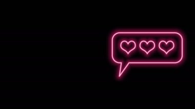 Parlayan neon çizgisi ve siyah arkaplanda izole edilmiş kalp simgesi gibi. Karşıt Bildirim Simgesi. Insta 'yı takip et. 4K Video hareketli grafik canlandırması