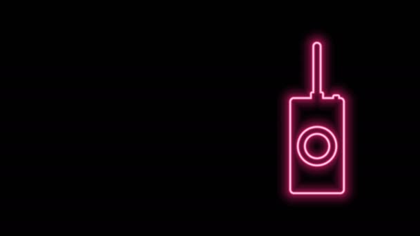 Linea neon incandescente Icona telecomando isolata su sfondo nero. Animazione grafica 4K Video motion — Video Stock