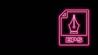 Parlayan neon hattı EPS dosya belgesi. Siyah arkaplanda izole edilmiş düğme simgesini indir. EPS dosya sembolü. 4K Video hareketli grafik canlandırması