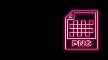 Parlayan neon hattı PNG dosya belgesi. Siyah arkaplanda png simgesi indir. PNG dosya simgesi. 4K Video hareketli grafik canlandırması