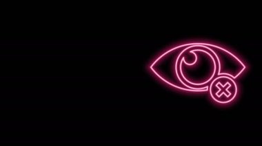 Parlayan neon çizgisi Görünmez veya simge gizleme siyah arkaplan üzerinde izole. 4K Video hareketli grafik canlandırması