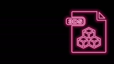 Parlayan neon hattı 3DS dosya belgesi. Siyah arkaplanda 3ds düğmesi simgesi indir. 3DS dosya sembolü. 4K Video hareketli grafik canlandırması