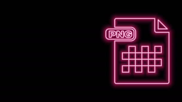 Parlayan neon hattı PNG dosya belgesi. Siyah arkaplanda png simgesi indir. PNG dosya simgesi. 4K Video hareketli grafik canlandırması — Stok video