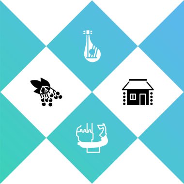 Branch viburnum, Kiev, Bandura ve Ukrayna ev ikonunun kurucuları anıtı. Vektör.