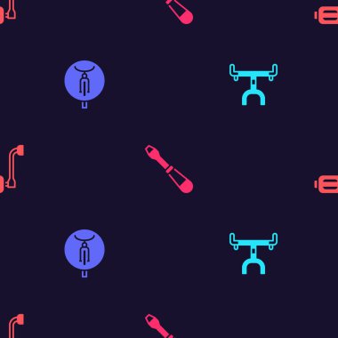 Bisiklet gidonunu, tornavidayı ve pedalı pürüzsüz desene ayarlayın. Vektör.