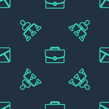 Evrak çantası, Sevk Pazarlama ve Zarf 'ı sorunsuz bir şekilde ayarla. Vektör.