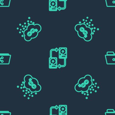 HHD ile veri alışverişini ayarlayın, bulutlardaki CO2 emisyonlarını ve dizini sorunsuz bir şekilde paylaştırın. Vektör.