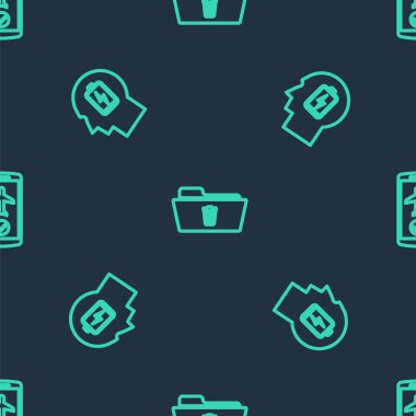 Satır Silme dizinini, düşük bataryalı baş ve uçuş modunu sorunsuz bir şablona ayarlayın. Vektör.