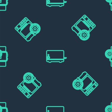 Hattı tost makinesi, fırın ayarı ve Smartwatch 'i kusursuz bir şekilde ayarla. Vektör.