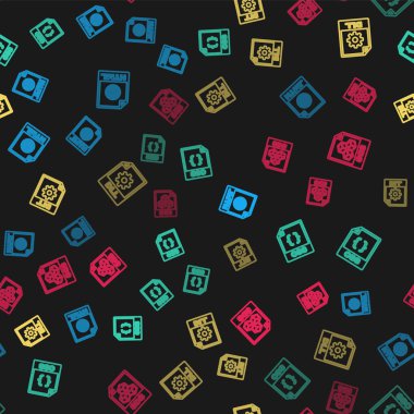 HTML dosya belgesi, CSS, DLL ve 3DS satırlarını kusursuz desen üzerine ayarla. Vektör.