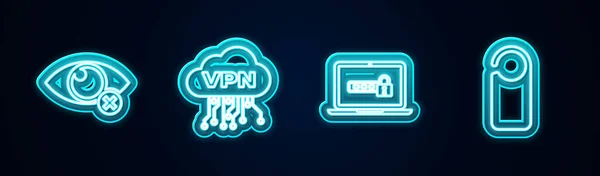 Establecer Línea Invisible Ocultar Cloud Vpn Interfaz Ordenador Portátil Con — Vector de stock