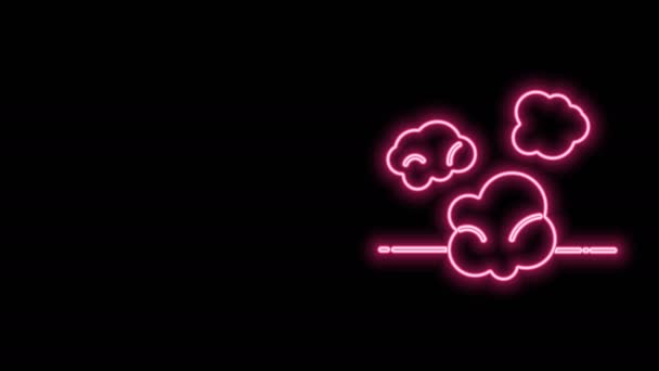 Glowing neon line ikon Debu terisolasi pada latar belakang hitam. Animasi grafis gerak Video 4K — Stok Video