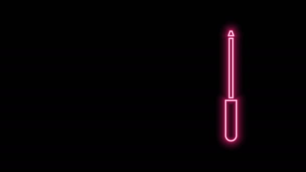 Ligne de néon brillant Aiguiseur de couteau icône isolée sur fond noir. Animation graphique de mouvement vidéo 4K — Video