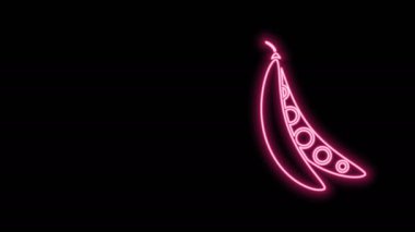 Parlayan neon hattı böbrek fasulyesi simgesi siyah arka planda izole edildi. 4K Video hareketli grafik canlandırması