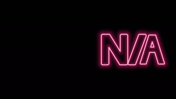 Glödande neon line Ej tillämpligt ikon isolerad på svart bakgrund. 4K Video motion grafisk animation — Stockvideo