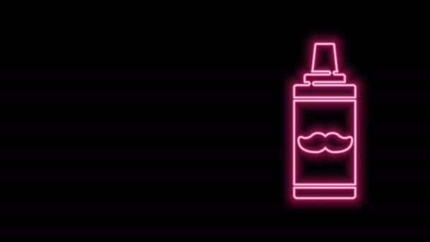 Glowing neon line Shaving gel foam icon isolated on black background. Shaving cream. 4K Video motion graphic animation — Stock Video
