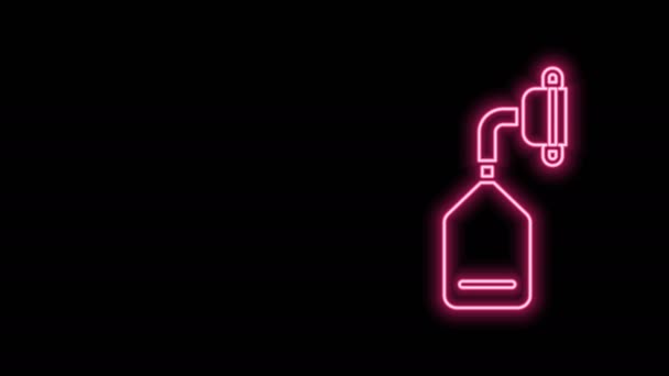 Leuchtende Neon-Linie Medizinische Sauerstoffmaske Symbol isoliert auf schwarzem Hintergrund. 4K Video Motion Grafik Animation — Stockvideo