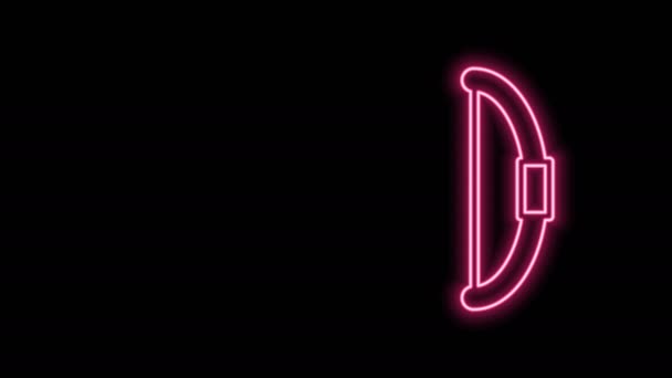 Glowing neon line Bow icon isolated on black background. 4K Video motion graphic animation — Stock Video