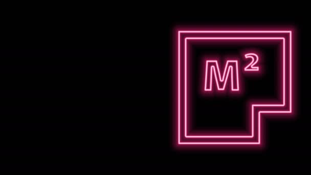 Linea al neon luminosa icona del piano House isolato su sfondo nero. Animazione grafica 4K Video motion — Video Stock