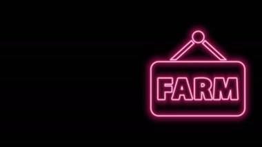 Siyah arkaplanda izole edilmiş mesaj çiftliği simgesiyle parlayan neon hattı imzası. 4K Video hareketli grafik canlandırması
