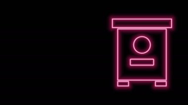 Siyah arka planda izole edilmiş arılar için parlayan neon hattı Kovan. Arı kovanı sembolü. Apiary ve arı yetiştiriciliği. Tatlı doğal yemek. 4K Video hareketli grafik canlandırması