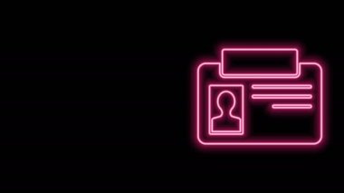 Parlayan neon hattı kimlik tanımlama simgesi siyah arkaplanda izole edildi. Sunum için, şirketin kimliği için, reklam için kullanılabilir. 4K Video hareketli grafik canlandırması